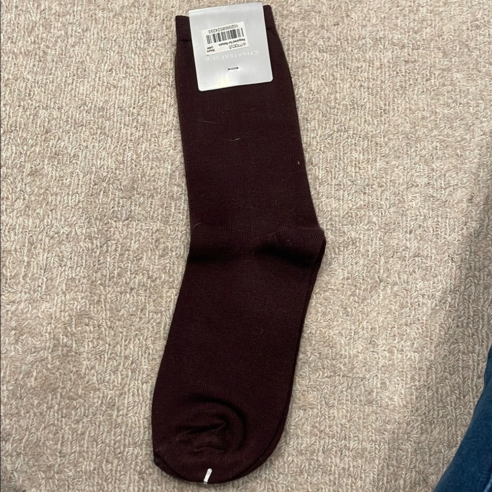 Women’s Charter Club brown socks.  New.
